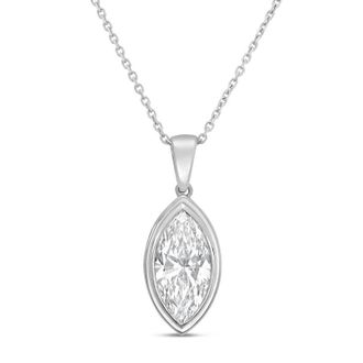 Diana M. Jewels 14kt white gold 7.00 ct lab grown marquise bezel with bail pendant
