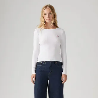 Levi's T-shirt met ronde hals en lange mouwen
