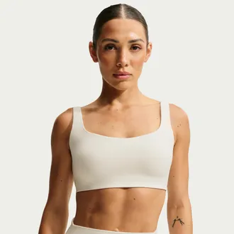 Nike Womens SKIMS Matte Scoop-Neck Bra in White | IR5035-108
