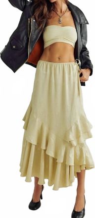 Free People Autumn Promenade Maxi Skirt In Beige