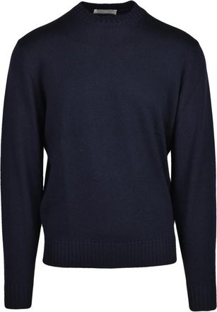 FILIPPO DE LAURENTIIS Pullover met ronde hals - Heren - Ronde hals truien - Blauw - XL - Wol - Truien & Vesten