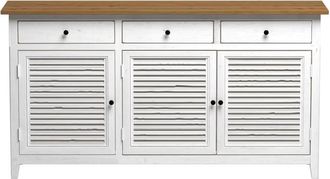 Rendez-Vous D&eacute;co Aparador blanco de madera reciclada con efecto envejecido