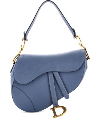 Dior Saddle Handbag Leather Medium shoulder bag - women - Calf Leather - One Size - Blue