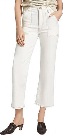 Frame Denim Trapunto High Waist Ankle Straight Leg Jeans In Au Natural Clean