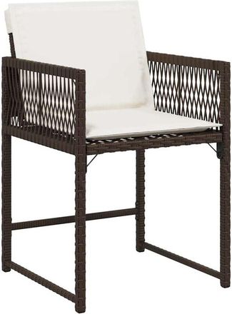 vidaXL Vidaxl - Sillas de jardín con cojines 4 unidades ratán sintético marrón