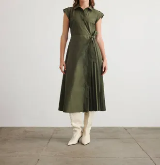 Tanya Taylor Shivonley Midi Dress In Army