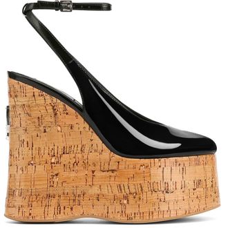 Naked Wolfe Tansy Wedge in Black Patent Cork at Nordstrom, Size 37.5