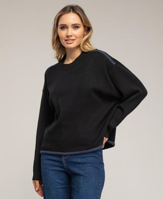 Tantra Oversized gebreide trui met stikseldetails aan de zoom en op de schouders