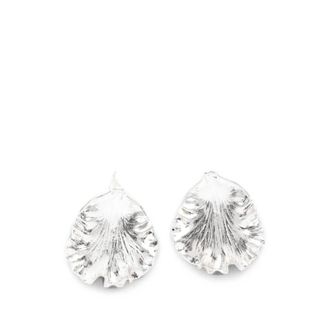 Cult Gaia Accessoires, Dames, Grijs, ONE Size, Iris Blad Oorbel