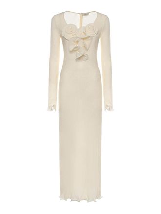 Magda Butrym Midi Dress With Floral Appliques