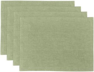 Solino Home Linen Placemats Set of 4, 14 x 19 Inch for Dining Table, Holiday and Everyday Table Decor - Athena in Chambray Olive at Nordstrom, Size