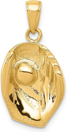 Diamond2Deal 14k Yellow Gold Baseball Glove And Ball Pendant