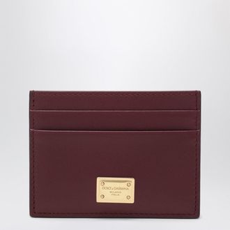 Dolce & Gabbana Dolce&Gabbana Bordeaux Leather Cardholder With Logo Plate