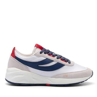 Superga Unisex Training 9TS Slim Suede Trainers voor Volwassenen (Wit Avorio/Navy/Red)