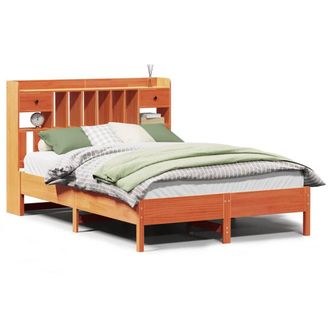 Berkfield Home Bookcase Bed without Mattress Wax Brown 160x200 cm Solid Wood Pine