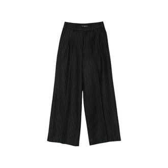 Junya Watanabe Pantaloni gessati con pieghe - - Trousers - Donna - Nero - M