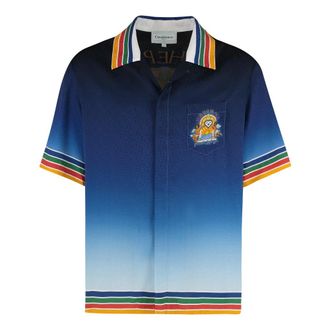 Casablanca Heren, Overhemden, Blauw, Maat: M Zijde