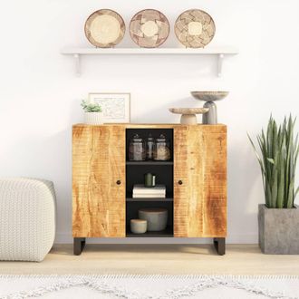vidaXL Aparador Con 2 Puertas Madera Maciza De Mango 90x33x75 Cm Vidaxl