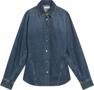 Alaia Overhemden, Dames, Blauw, M, Camicia in Jeans