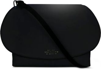 Smythson Borsa a tracolla Pillow con logo goffrato - Nero