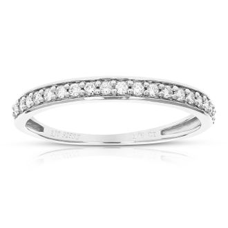 Vir Jewels 1/5 cttw Lab Grown Diamond Wedding Band in Sterling Silver For Women