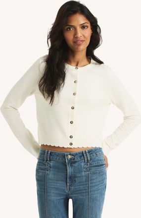 Nautica Scallop-Trim Cardigan