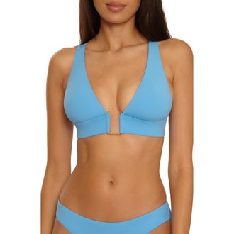 BECCA by Rebecca Virtue Color Code Halter Bikini Top in Sky Blue at Nordstrom, Size Medium