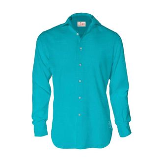 MC2 Saint Barth Pamplona Linnen Overhemd - Heren - Casual Overhemden - Groen - 2XL - Linnen - Overhemden
