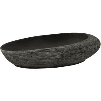 vidaXL Vidaxl - Lavabo Sobre Encimera Ovalado Cer&aacute;mica Gris Y Negro 59x40x14 Cm