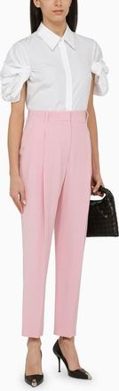 Alexander McQueen Alexander Mcqueen Womens Pink Regular Trousers With Pleats - Light Pink viscose - Size EU 36 (Womens)