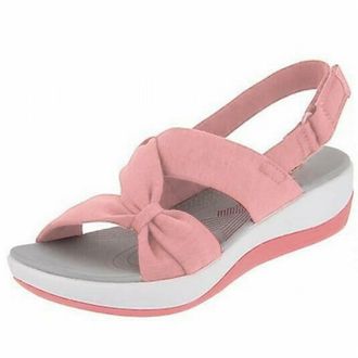 Generic Orthopedic Sandals for Women Arch Support Comfortable Low Wedges Sandals With Adjustable Straps for Beach Ladies Wide Fit Summer Casual Soft Cushion S