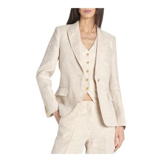 Max Mara Blazers, female, Beige, Size: 2XS Giacca in lino ad un bottone