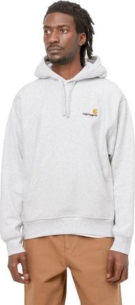 Carhartt Work in Progress Amerikaans Script Hoodie in Ash Heather - Heren - Hoodies - Grijs - M - Katoen - Hoodies & sweatvesten