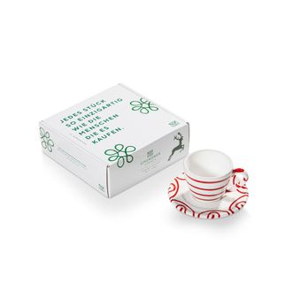 Gmundner Keramik Gmundner Keramik - Gmundner Cer&aacute;mica Roja Flameada Espresso Para Ti/2 Uds. En Caja De Regalo