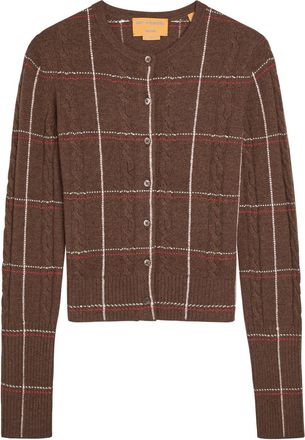 Guest In Residence Jane Check Cashmere Cardigan - Brown - S (UK8-10 / S)