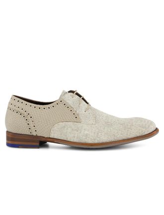 Floris Van Bommel Veterschoenen Floris van Bommel beige effen leer