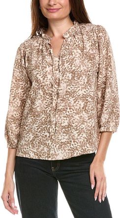Vince Camuto Peasant Split Neck Blouse
