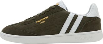 Patrick Mens Lyon Su&egrave;de Cupsole Sneakers (Olijf/Wit)