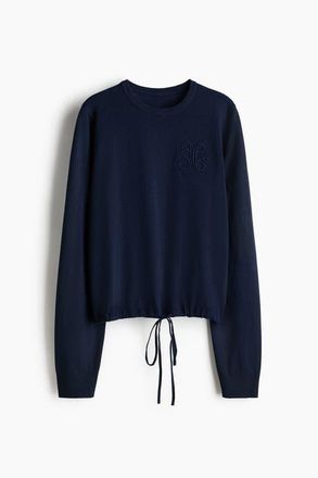H&M Drawstring Jumper in Dark Blue at Nordstrom, Size Xx-Large