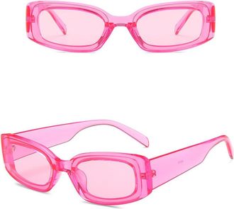 Generic Candy Color Sunglasses For Women Vintage Hip Hop Rectangle Shape Sun glasses for Men For Women Outdoor Sunglasses,rose red 2026