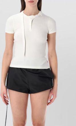 Diesel cotton ribbed slim-fit zip-front short-sleeve t-shirt