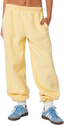 Edikted Clark Oversize Cotton Blend Sweatpants in Yellow at Nordstrom, Size X-Large