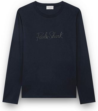 Paul & Shark X-Soft cotton t-shirt with logo embroidery, Woman, Blue, Size: XS