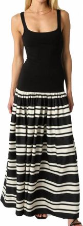 Mint Dolores Drop Waist Dress In Black