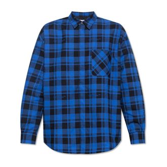 Off-white Geruit Overhemd - Heren - Casual Overhemden - Blauw - L - Katoen - Overhemden