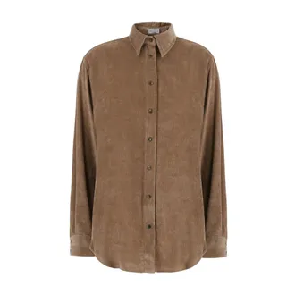 Brunello Cucinelli Dames, Blouses & Shirts, Bruin, Maat: M Corduroy