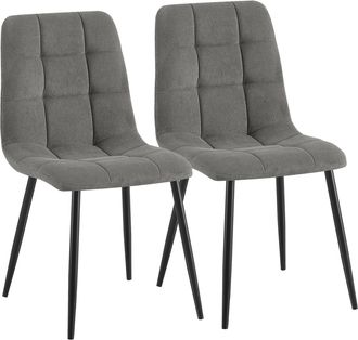 Clp Set De 2 Sillas De Comedor Antibes De Pana Gris