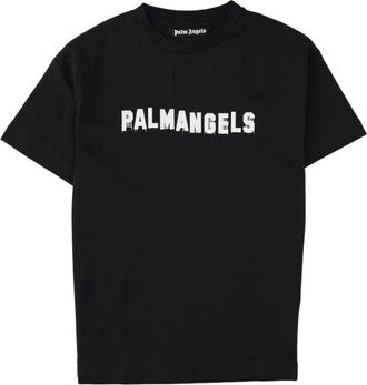 Palm Angels Black Bold Logo Short-Sleeve Cotton T-Shirt