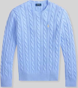 Polo Ralph Lauren Regular Fit Strickpullover aus reiner Baumwolle in Bleu, Gr&ouml;&szlig;e XXL