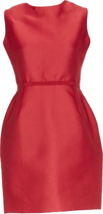 Giambattista Valli red polyester silk grosgrain crew neck shift dress IT44 M